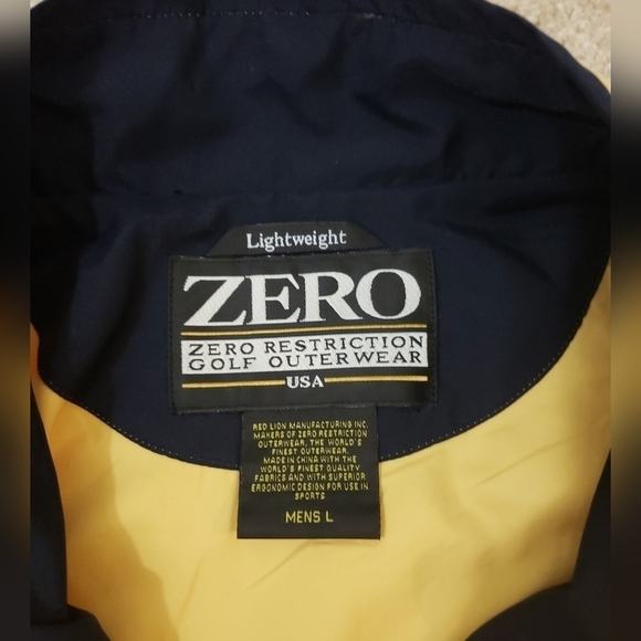 Zero Restriction Men's Size L Yellow Golf Outerwear Jacket Wind Stopper 1/4 Zip. - Picture 2 of 10